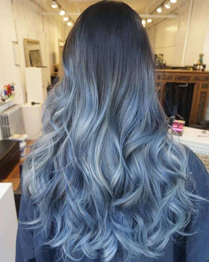 cabelo azul corte EVALAM