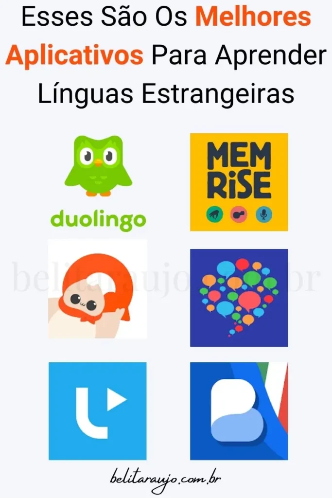 imagem mostrando seis aplicativos para aprender linguas estrangeiras -
