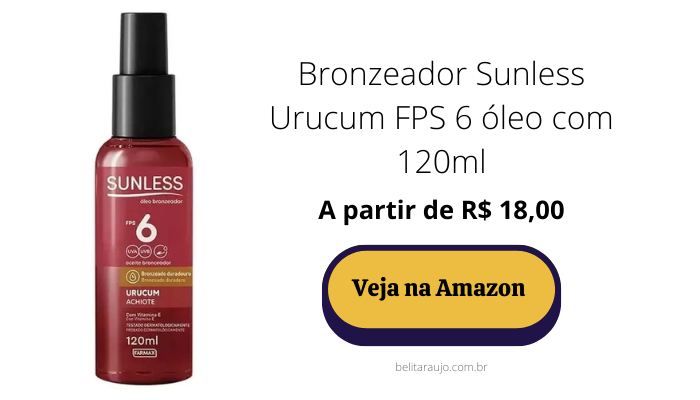 Bronzeador Sunless Urucum FPS 6 óleo com 120ml